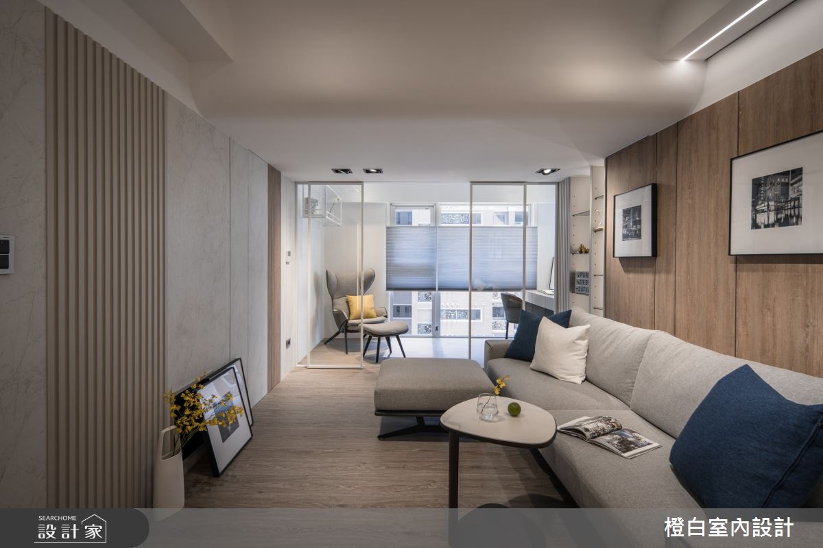 30坪新成屋(5年以下)＿現代風客廳書房案例圖片＿橙白室內裝修設計工程有限公司＿橙白_103那山階之37
