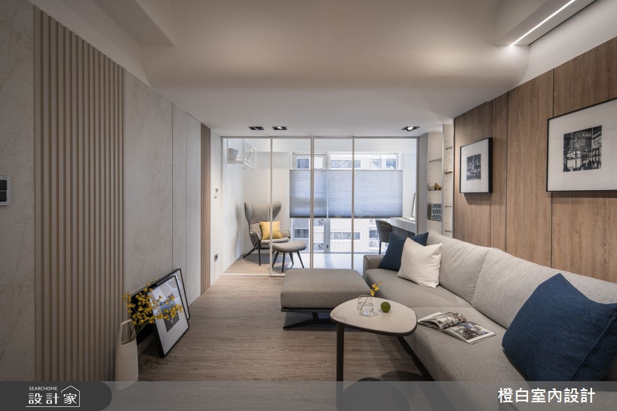 30坪新成屋(5年以下)＿現代風客廳書房案例圖片＿橙白室內裝修設計工程有限公司＿橙白_103那山階之38