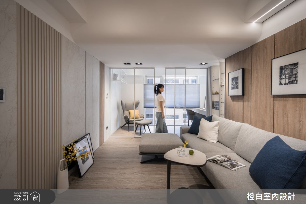 30坪新成屋(5年以下)＿現代風客廳書房案例圖片＿橙白室內裝修設計工程有限公司＿橙白_103那山階之39