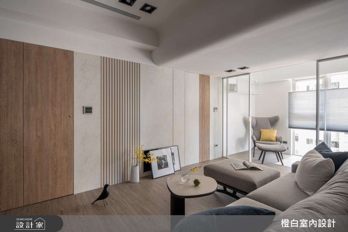 30坪新成屋(5年以下)＿現代風客廳書房案例圖片＿橙白室內裝修設計工程有限公司＿橙白_103那山階之40
