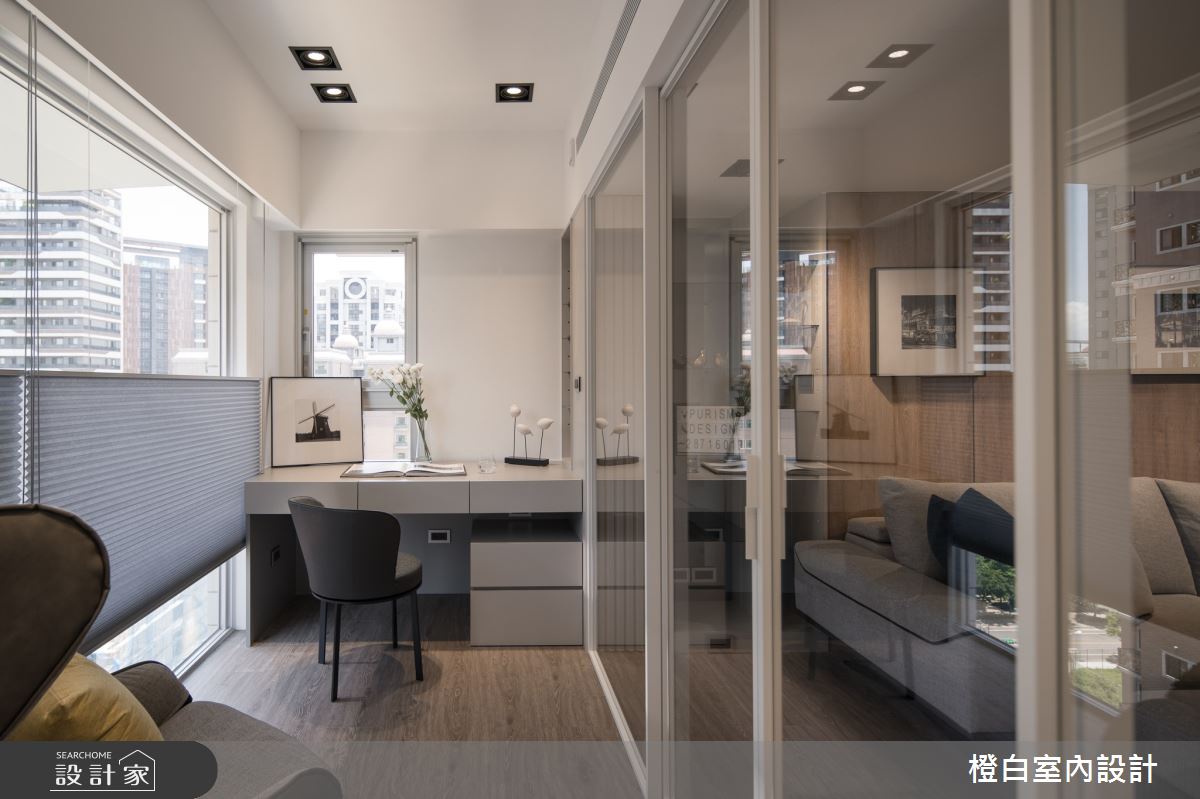 30坪新成屋(5年以下)＿現代風客廳書房案例圖片＿橙白室內裝修設計工程有限公司＿橙白_103那山階之43