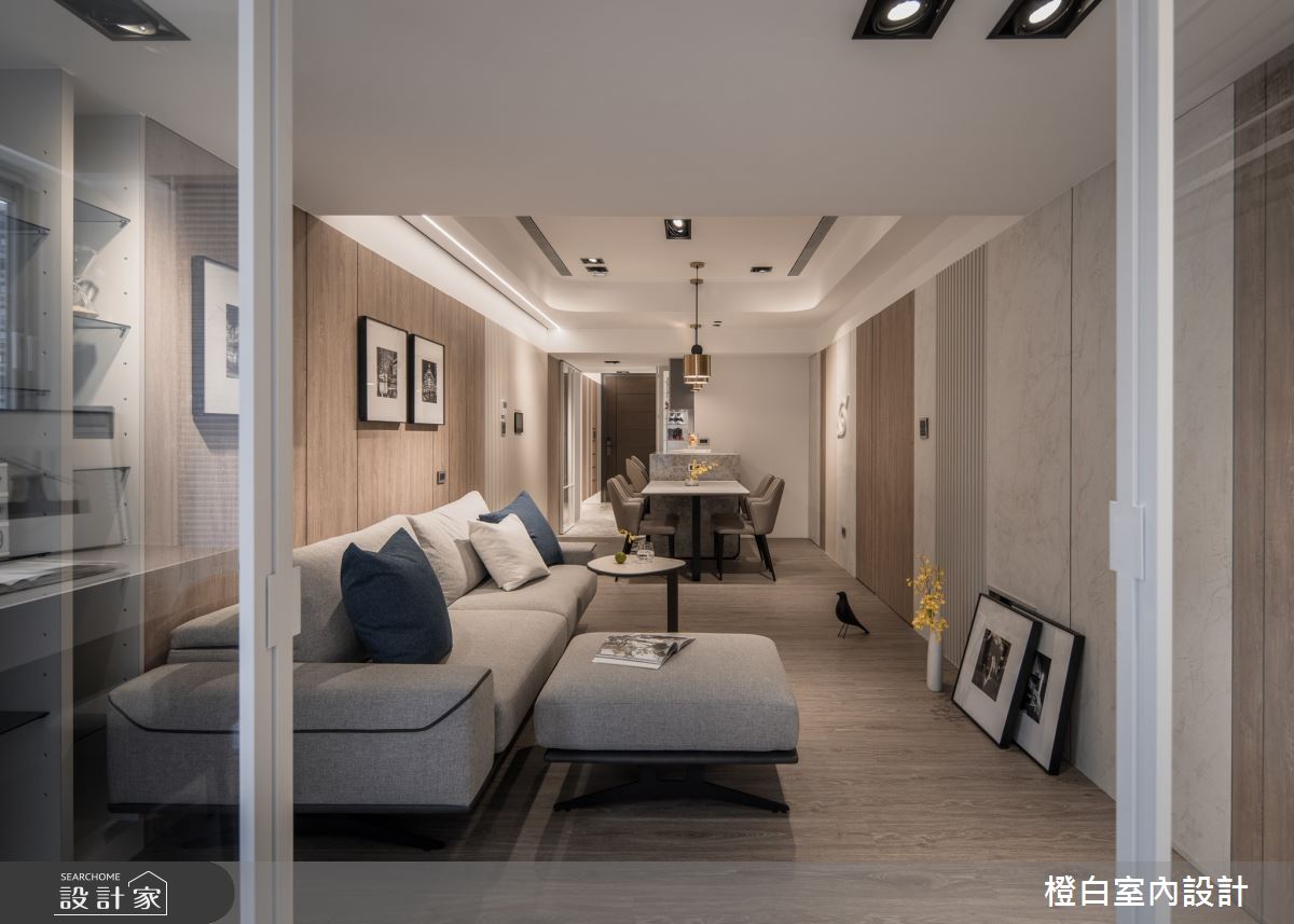 30坪新成屋(5年以下)＿現代風客廳餐廳案例圖片＿橙白室內裝修設計工程有限公司＿橙白_103那山階之44