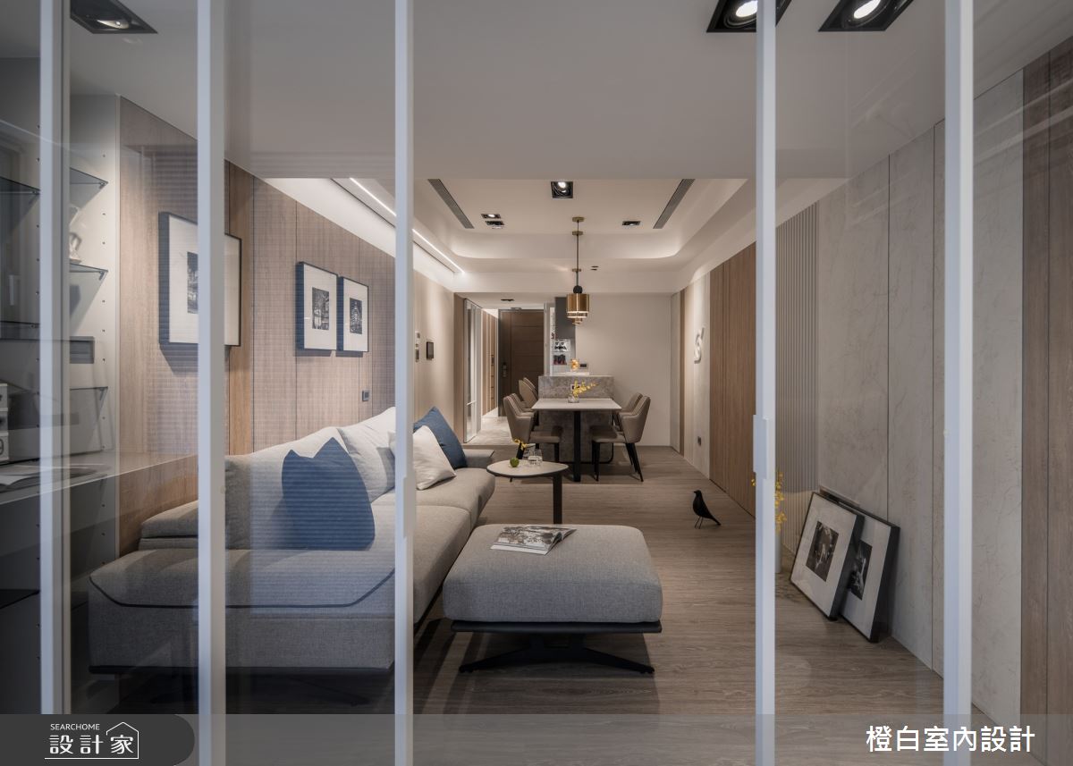 30坪新成屋(5年以下)＿現代風客廳餐廳案例圖片＿橙白室內裝修設計工程有限公司＿橙白_103那山階之45