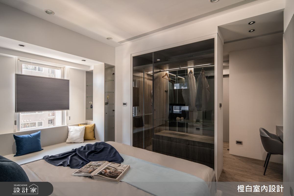 30坪新成屋(5年以下)＿現代風臥室更衣間臥榻案例圖片＿橙白室內裝修設計工程有限公司＿橙白_103那山階之57