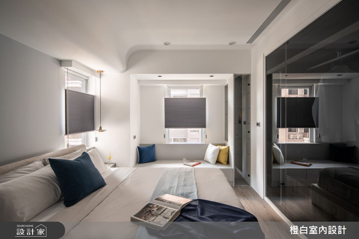 30坪新成屋(5年以下)＿現代風臥室更衣間臥榻案例圖片＿橙白室內裝修設計工程有限公司＿橙白_103那山階之61