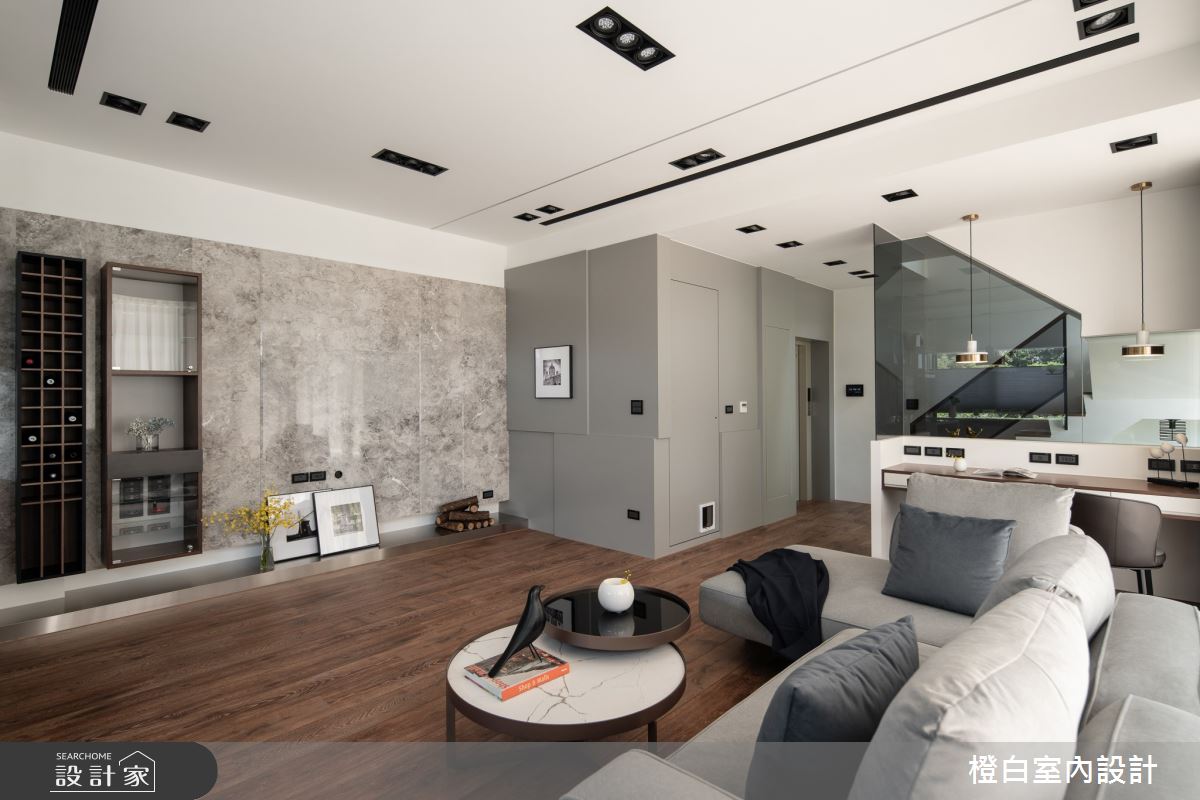 75坪毛胚屋＿現代風客廳案例圖片＿橙白室內裝修設計工程有限公司＿橙白_104美麗山林之16