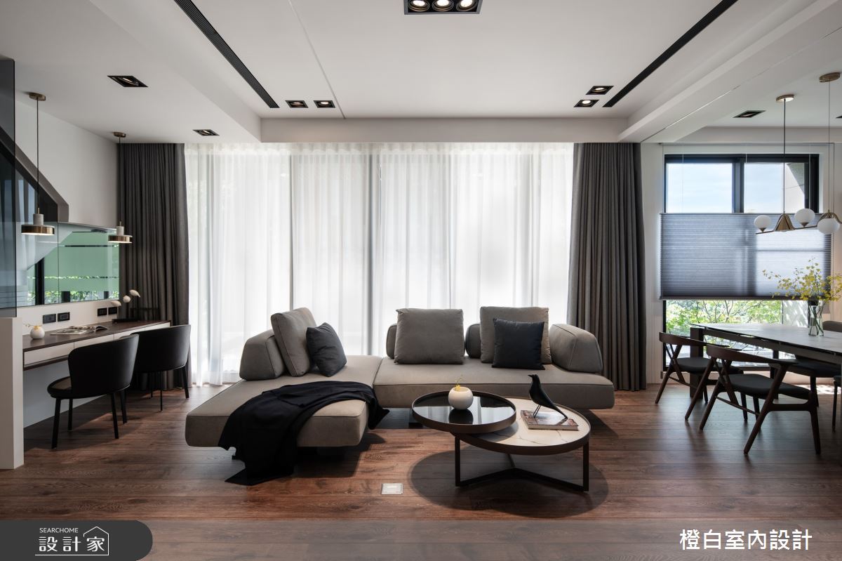75坪毛胚屋＿現代風客廳餐廳工作區案例圖片＿橙白室內裝修設計工程有限公司＿橙白_104美麗山林之27