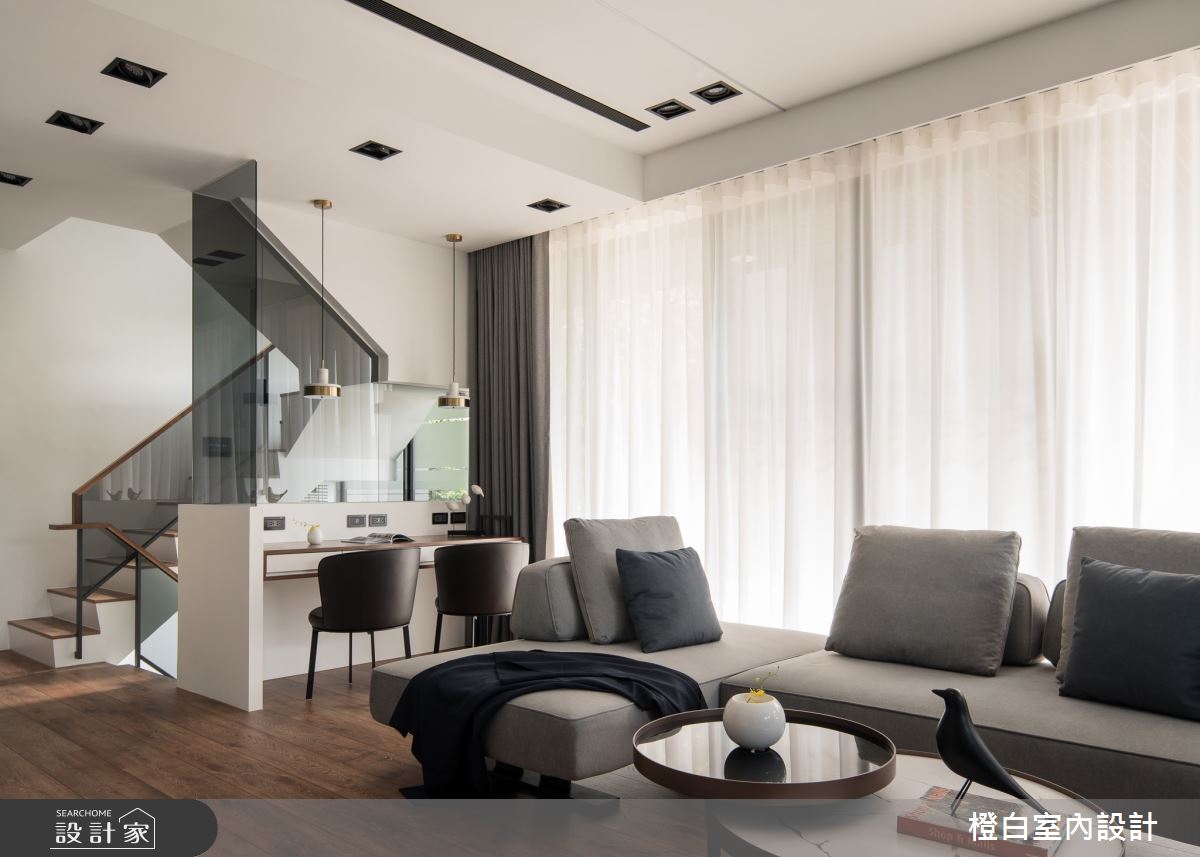 75坪毛胚屋＿現代風客廳樓梯案例圖片＿橙白室內裝修設計工程有限公司＿橙白_104美麗山林之28