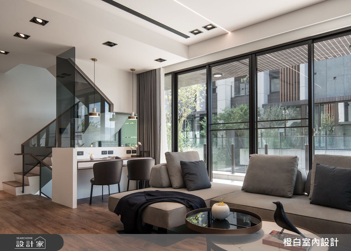 75坪毛胚屋＿現代風客廳樓梯案例圖片＿橙白室內裝修設計工程有限公司＿橙白_104美麗山林之30