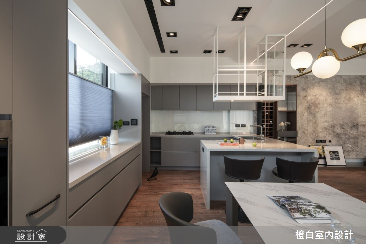 75坪毛胚屋＿現代風餐廳廚房吧檯中島案例圖片＿橙白室內裝修設計工程有限公司＿橙白_104美麗山林之39
