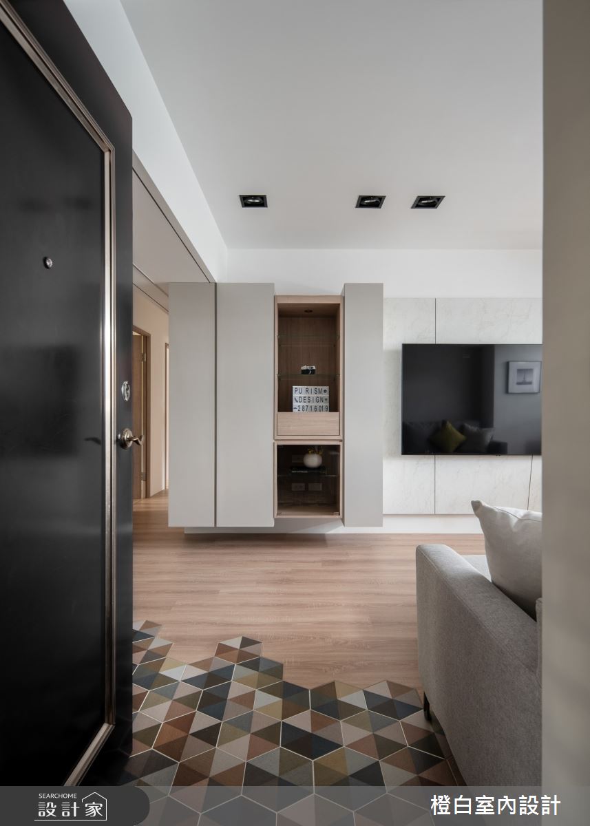 27坪老屋(16~30年)＿北歐風玄關客廳案例圖片＿橙白室內裝修設計工程有限公司＿橙白_105大直之1