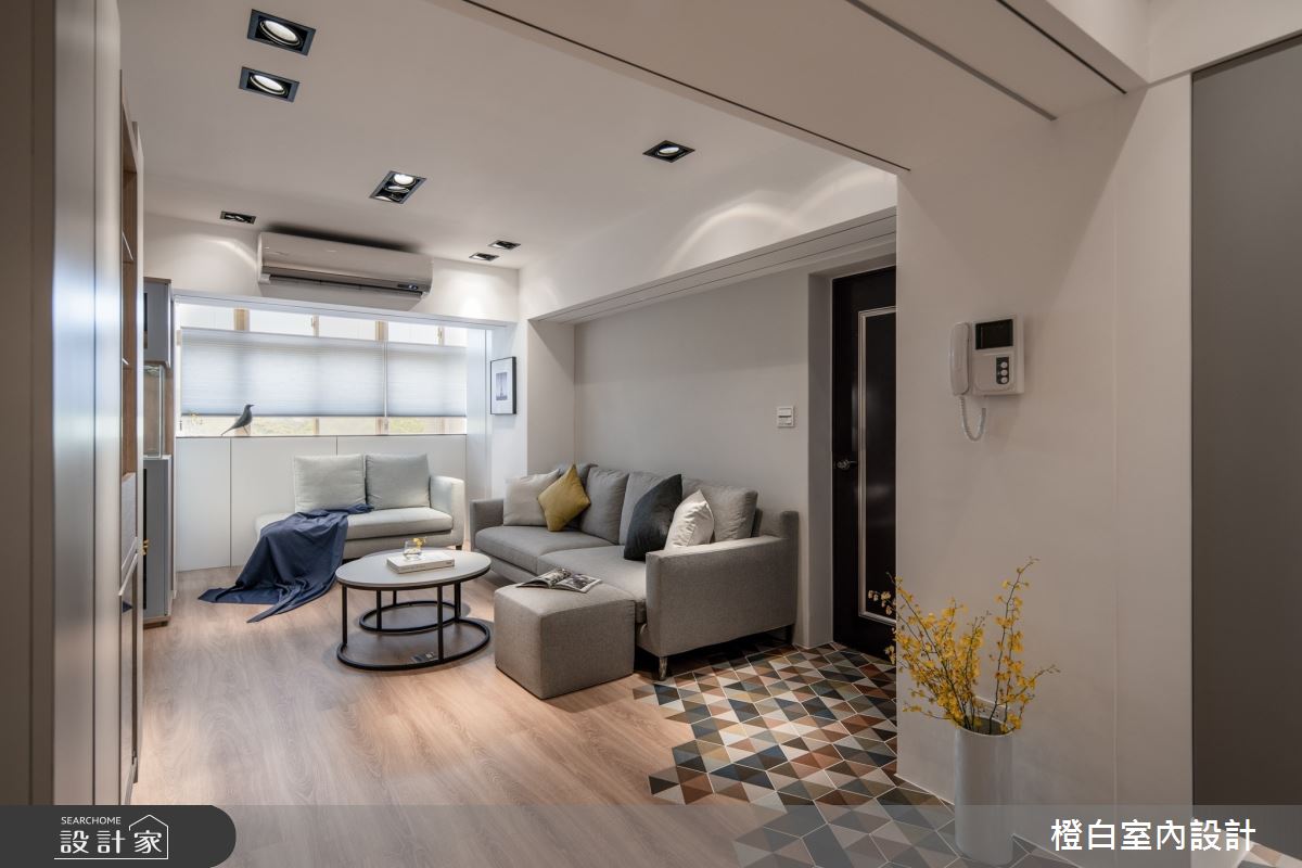 27坪老屋(16~30年)＿北歐風玄關客廳案例圖片＿橙白室內裝修設計工程有限公司＿橙白_105大直之32