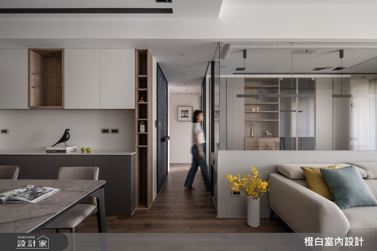 30坪中古屋(5~15年)＿混搭風客廳餐廳案例圖片＿橙白室內裝修設計工程有限公司＿橙白_106遠雄百富之7