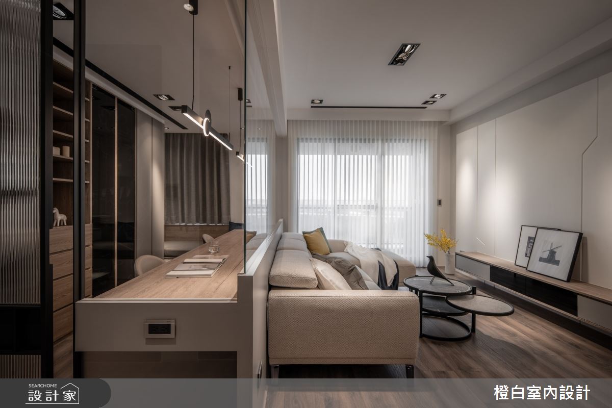 30坪中古屋(5~15年)＿混搭風客廳書房工作區案例圖片＿橙白室內裝修設計工程有限公司＿橙白_106遠雄百富之19