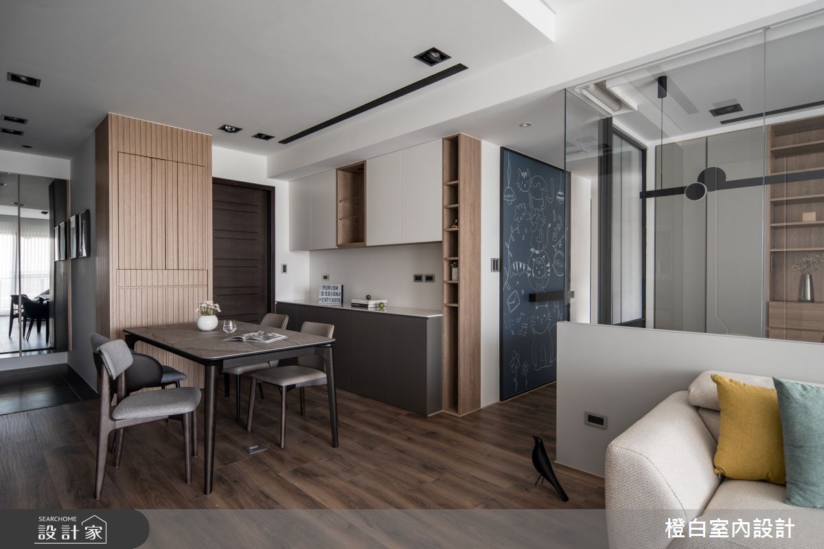 30坪中古屋(5~15年)＿混搭風客廳餐廳案例圖片＿橙白室內裝修設計工程有限公司＿橙白_106遠雄百富之23