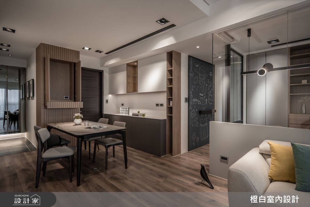 30坪中古屋(5~15年)＿混搭風客廳餐廳案例圖片＿橙白室內裝修設計工程有限公司＿橙白_106遠雄百富之25