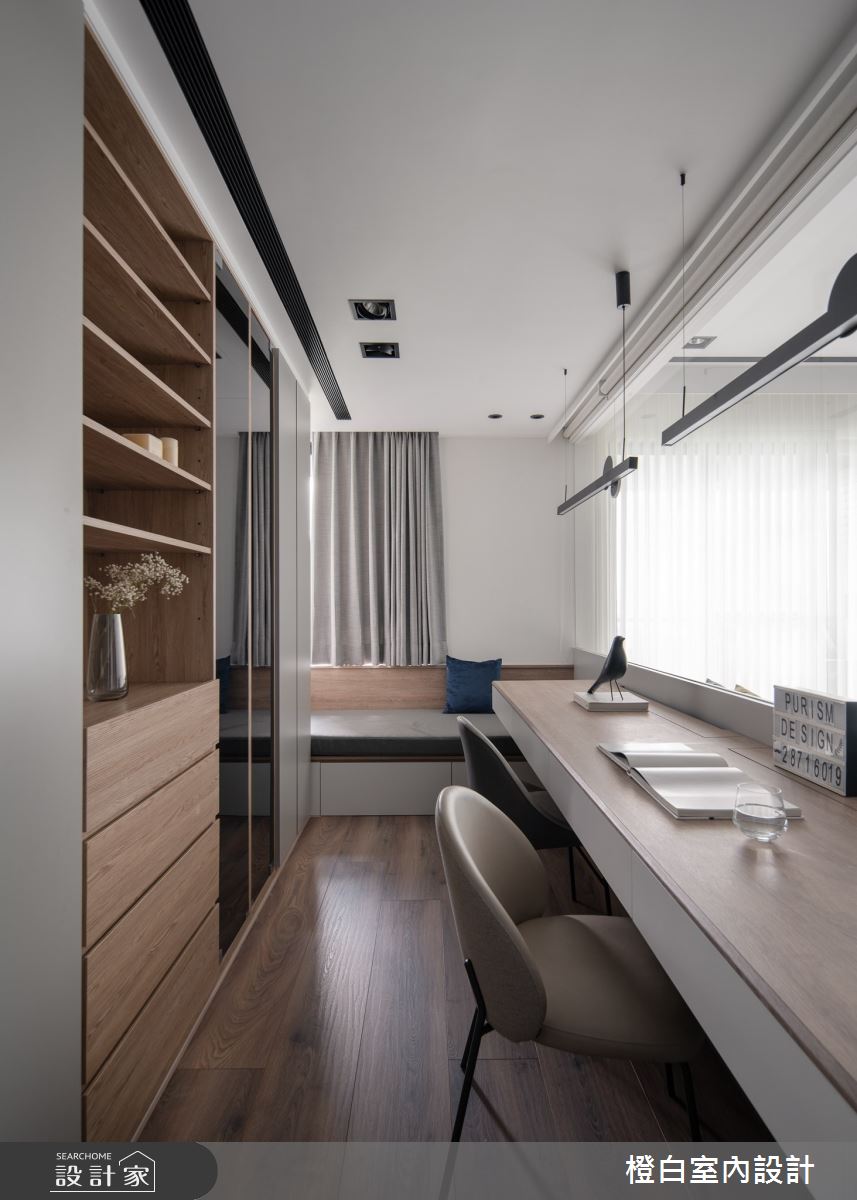 30坪中古屋(5~15年)＿混搭風書房工作區臥榻案例圖片＿橙白室內裝修設計工程有限公司＿橙白_106遠雄百富之35