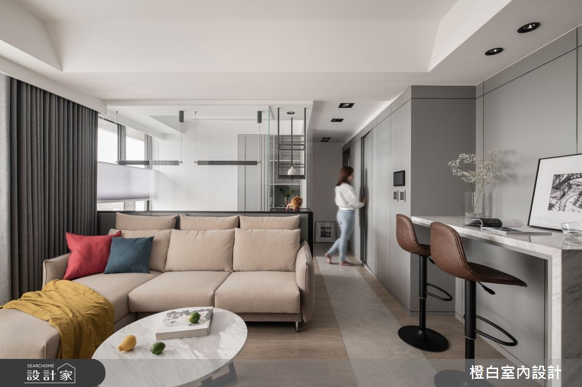 20坪新成屋(5年以下)＿混搭風客廳餐廳案例圖片＿橙白室內裝修設計工程有限公司＿橙白_107水湳國聚之10
