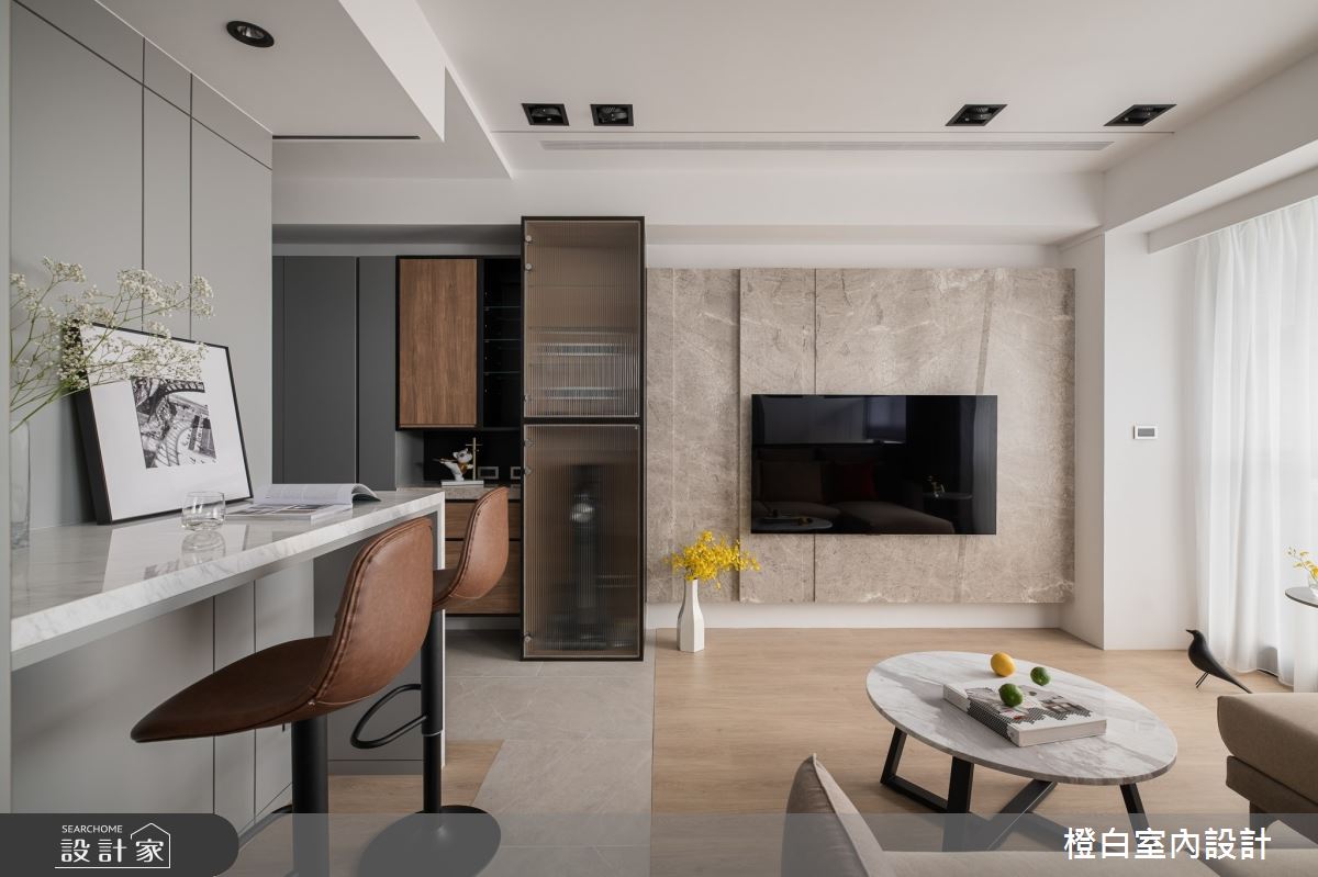 20坪新成屋(5年以下)＿混搭風客廳餐廳案例圖片＿橙白室內裝修設計工程有限公司＿橙白_107水湳國聚之3