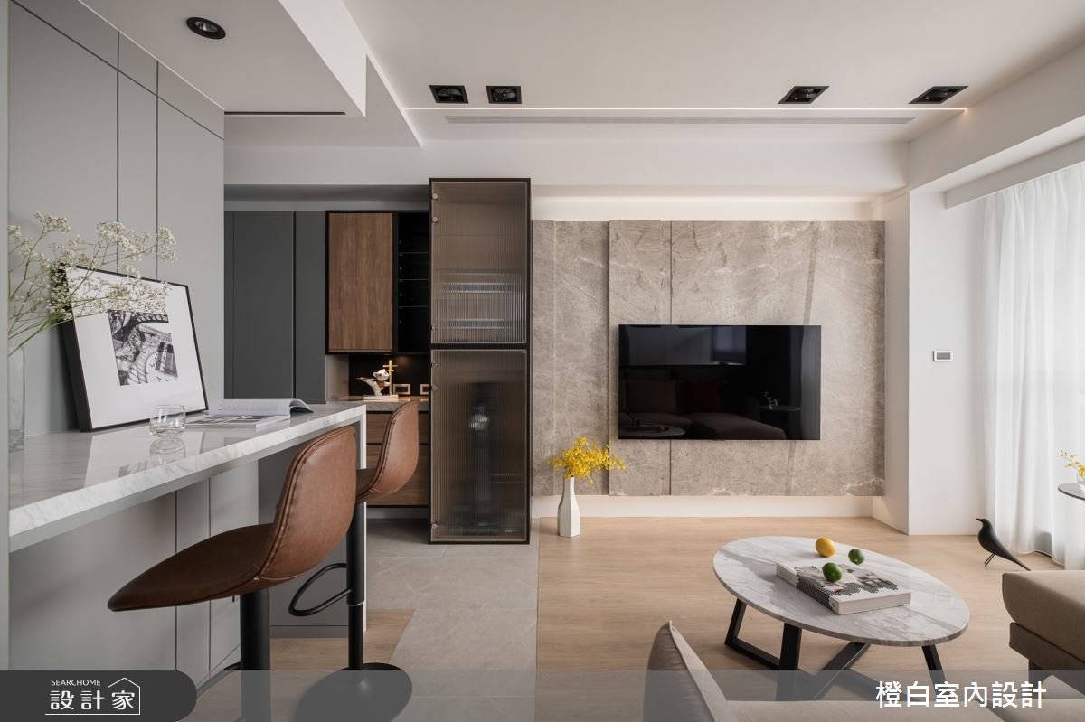 20坪新成屋(5年以下)＿混搭風客廳餐廳案例圖片＿橙白室內裝修設計工程有限公司＿橙白_107水湳國聚之4