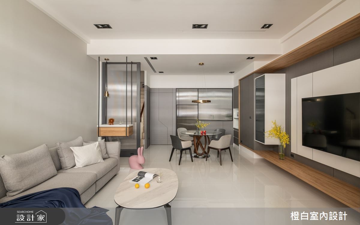 78坪中古屋(5~15年)＿現代風客廳餐廳案例圖片＿橙白室內裝修設計工程有限公司＿橙白_108台中之1