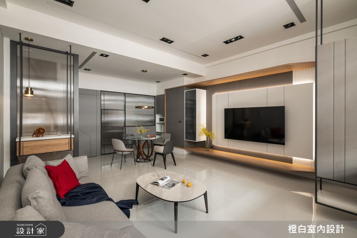 78坪中古屋(5~15年)＿現代風客廳餐廳案例圖片＿橙白室內裝修設計工程有限公司＿橙白_108台中之5
