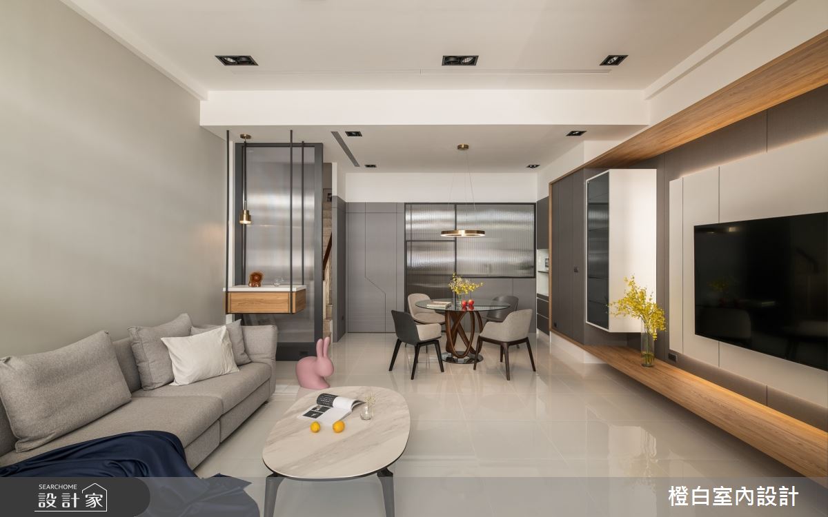 78坪中古屋(5~15年)＿現代風客廳餐廳案例圖片＿橙白室內裝修設計工程有限公司＿橙白_108台中之8