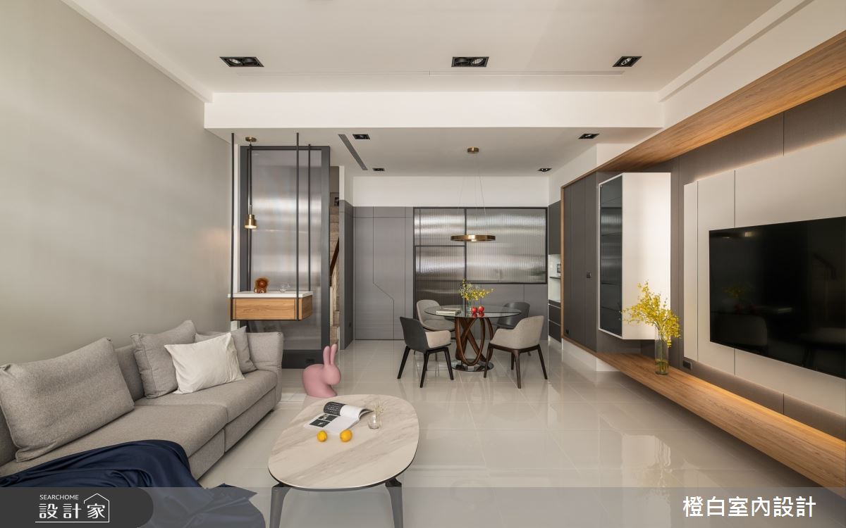 78坪中古屋(5~15年)＿現代風客廳餐廳案例圖片＿橙白室內裝修設計工程有限公司＿橙白_108台中之11