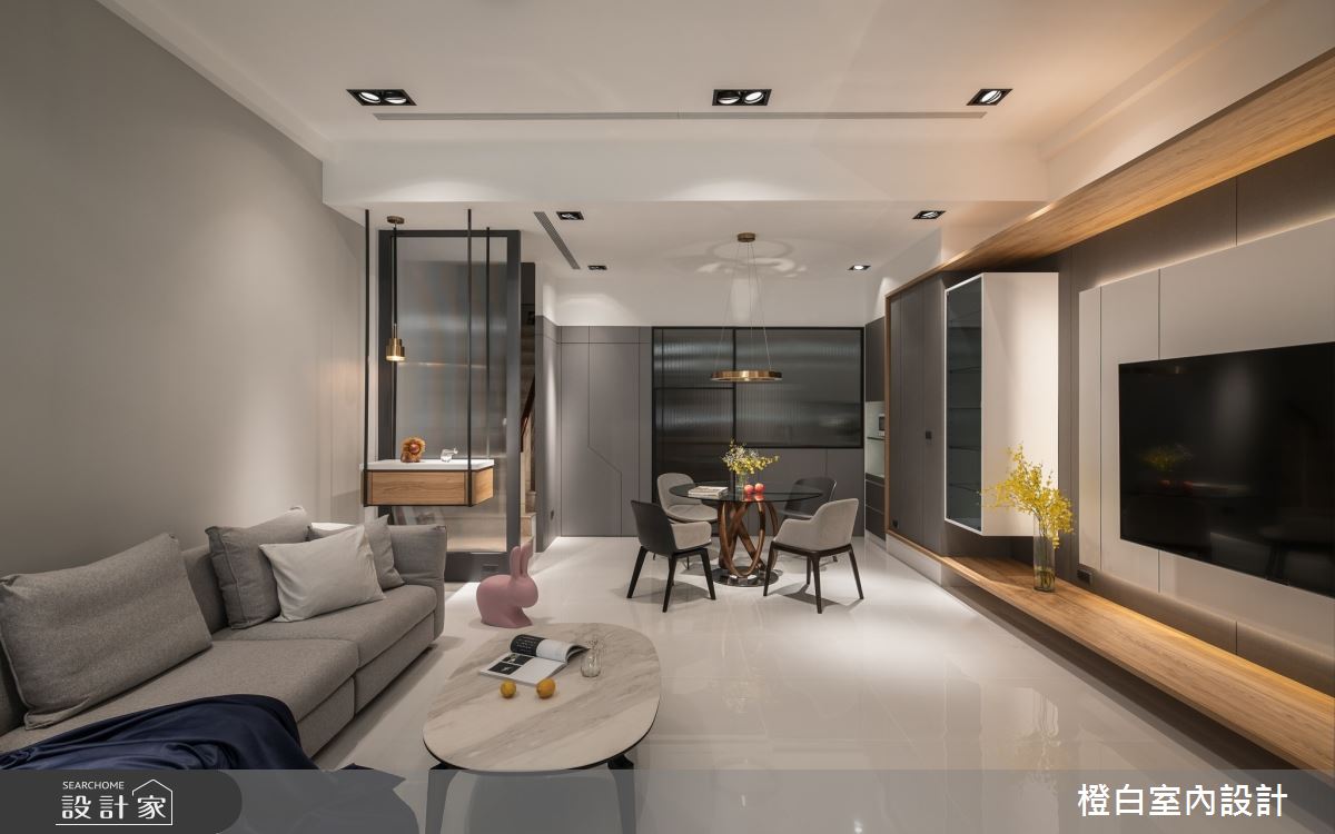 78坪中古屋(5~15年)＿現代風客廳餐廳案例圖片＿橙白室內裝修設計工程有限公司＿橙白_108台中之13