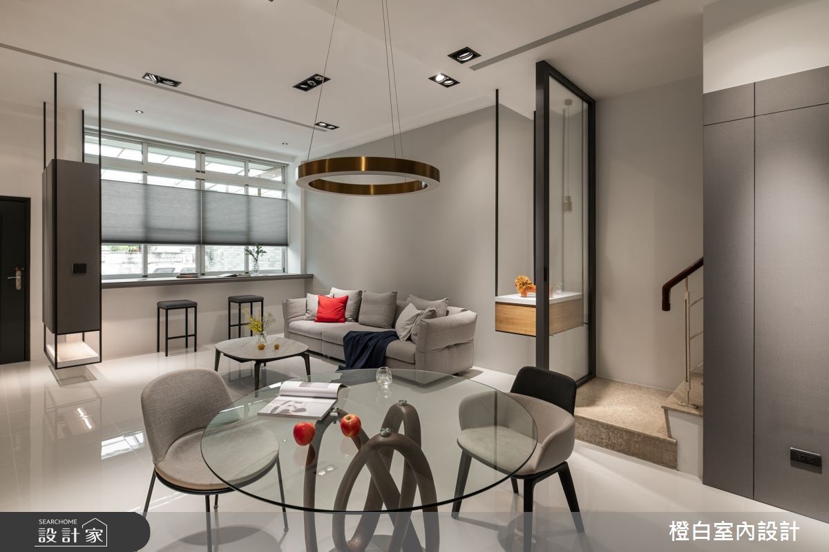 78坪中古屋(5~15年)＿現代風客廳餐廳案例圖片＿橙白室內裝修設計工程有限公司＿橙白_108台中之16