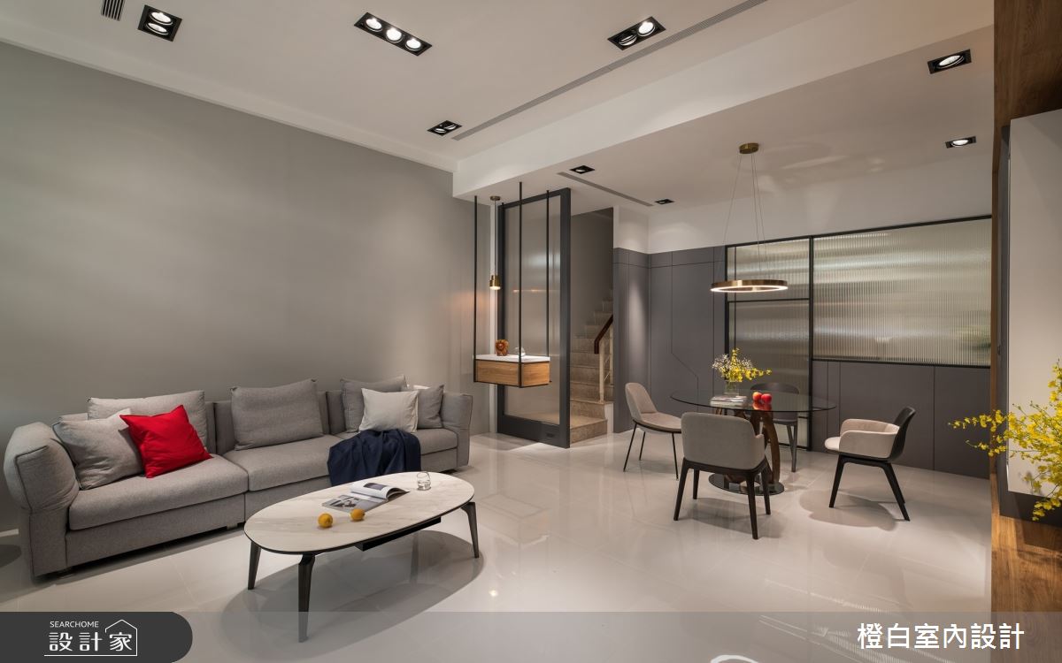 78坪中古屋(5~15年)＿現代風客廳餐廳樓梯案例圖片＿橙白室內裝修設計工程有限公司＿橙白_108台中之17