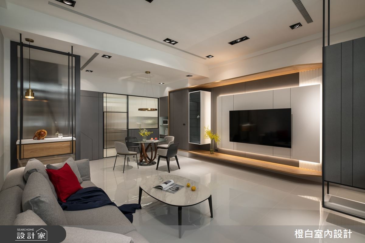 78坪中古屋(5~15年)＿現代風客廳餐廳案例圖片＿橙白室內裝修設計工程有限公司＿橙白_108台中之19