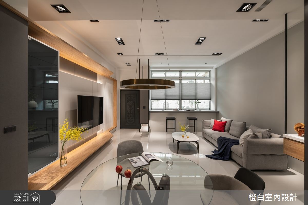 78坪中古屋(5~15年)＿現代風玄關客廳餐廳案例圖片＿橙白室內裝修設計工程有限公司＿橙白_108台中之21