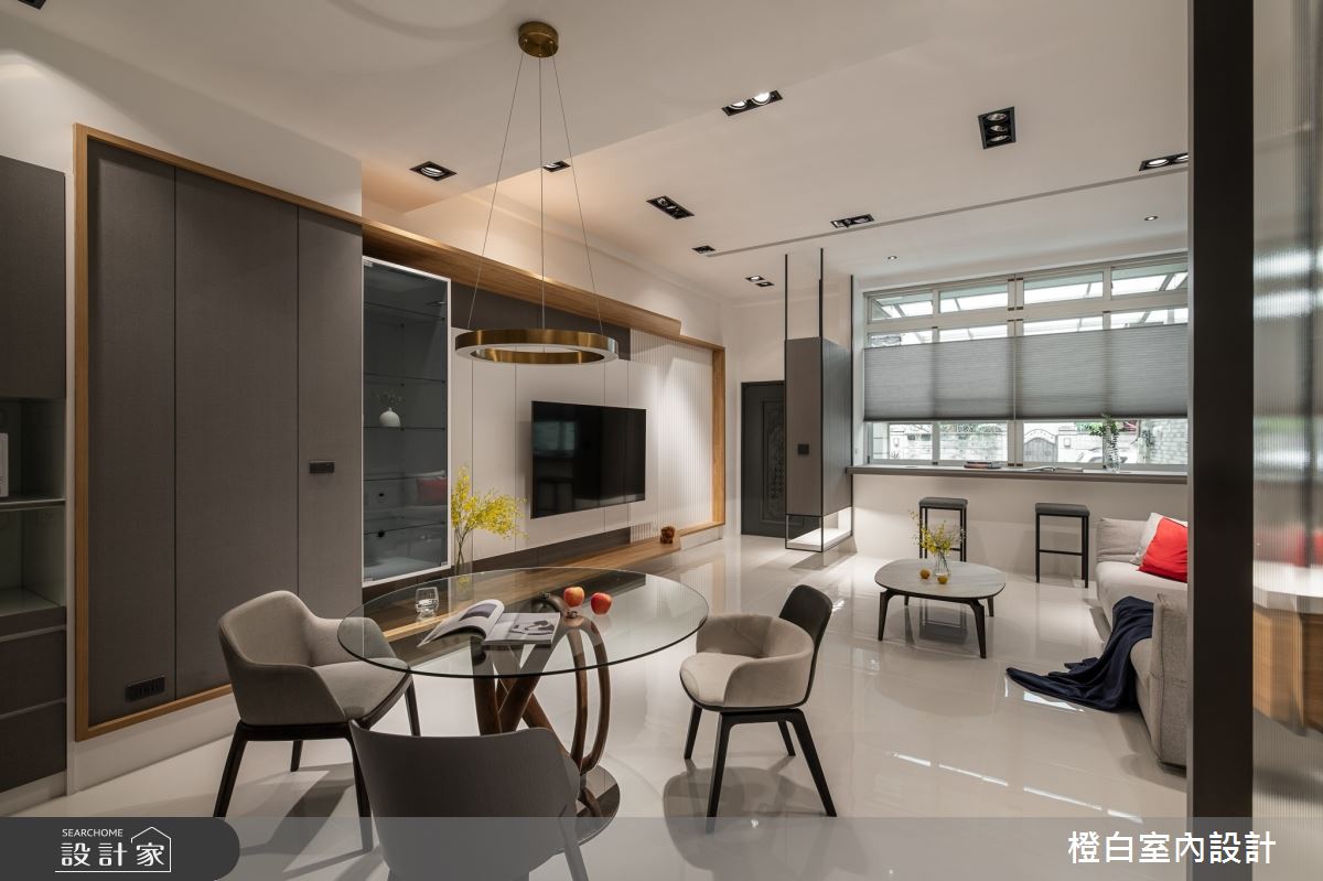 78坪中古屋(5~15年)＿現代風玄關客廳餐廳案例圖片＿橙白室內裝修設計工程有限公司＿橙白_108台中之24