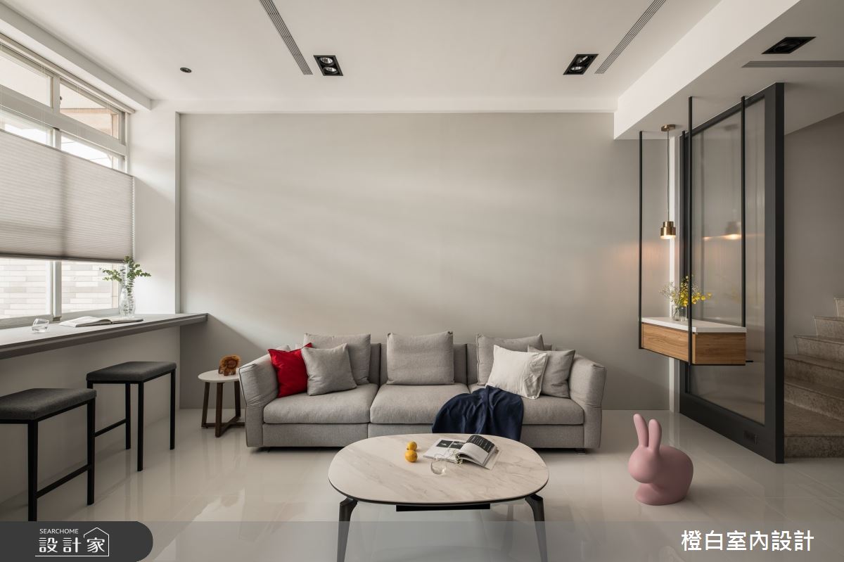 78坪中古屋(5~15年)＿現代風客廳案例圖片＿橙白室內裝修設計工程有限公司＿橙白_108台中之26