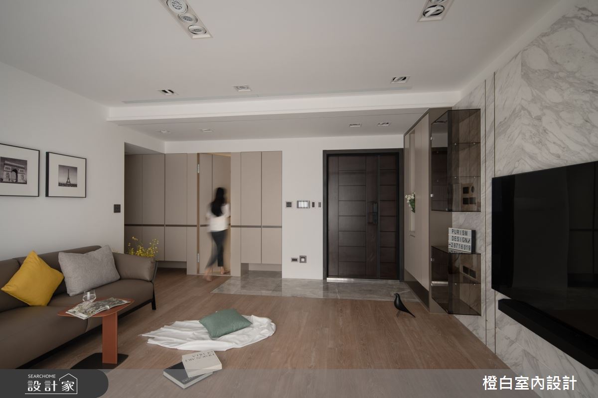 42坪中古屋(5~15年)＿現代風玄關客廳案例圖片＿橙白室內裝修設計工程有限公司＿橙白_109新富邑之2