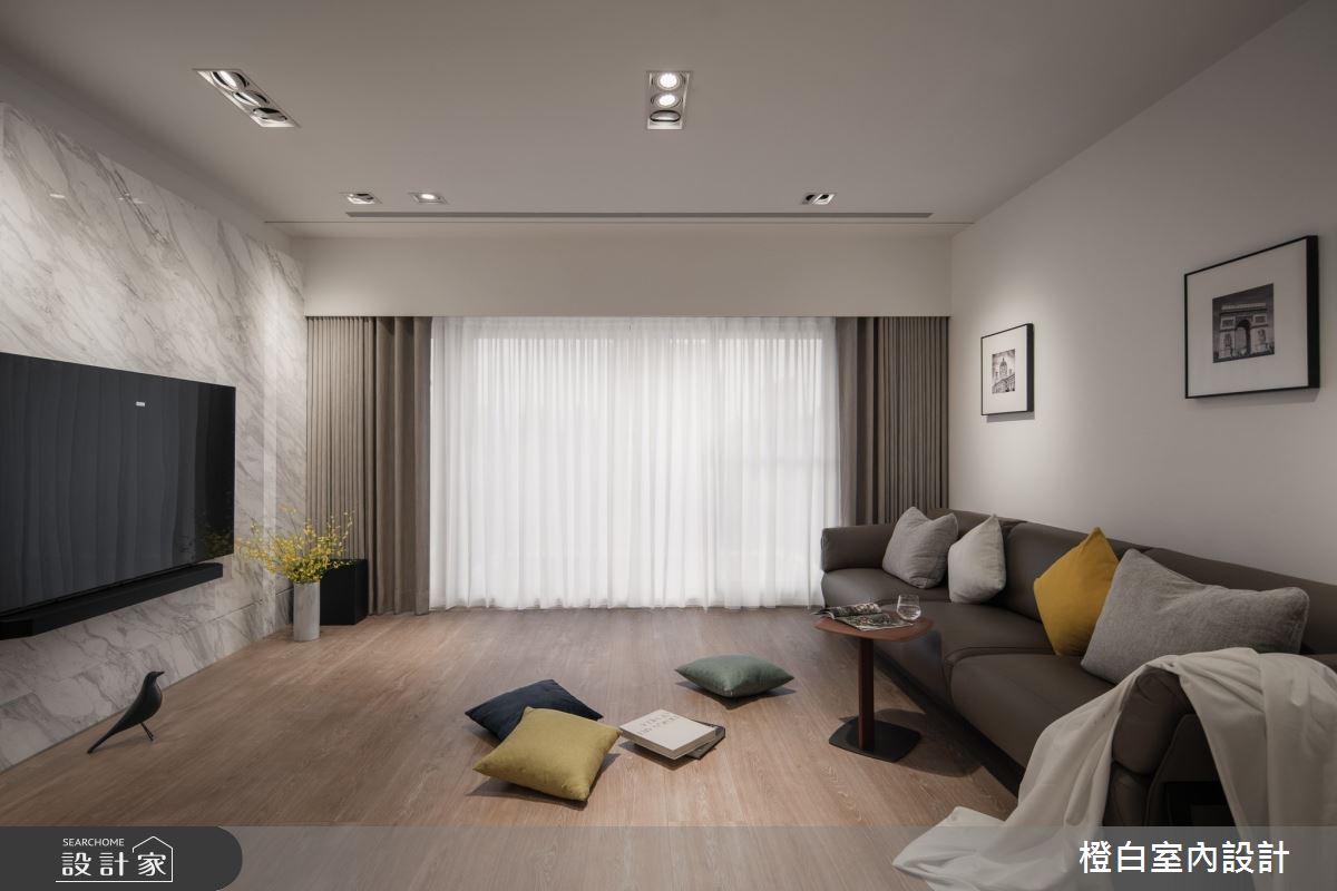 42坪中古屋(5~15年)＿現代風客廳案例圖片＿橙白室內裝修設計工程有限公司＿橙白_109新富邑之8