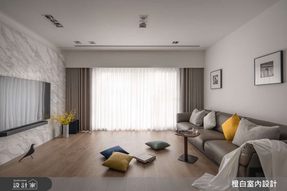 42坪中古屋(5~15年)＿現代風客廳案例圖片＿橙白室內裝修設計工程有限公司＿橙白_109新富邑之9