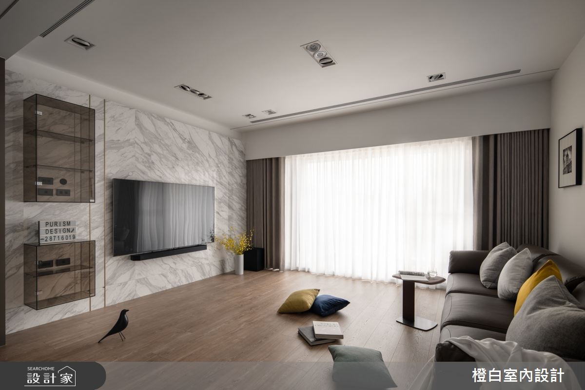 42坪中古屋(5~15年)＿現代風客廳案例圖片＿橙白室內裝修設計工程有限公司＿橙白_109新富邑之13