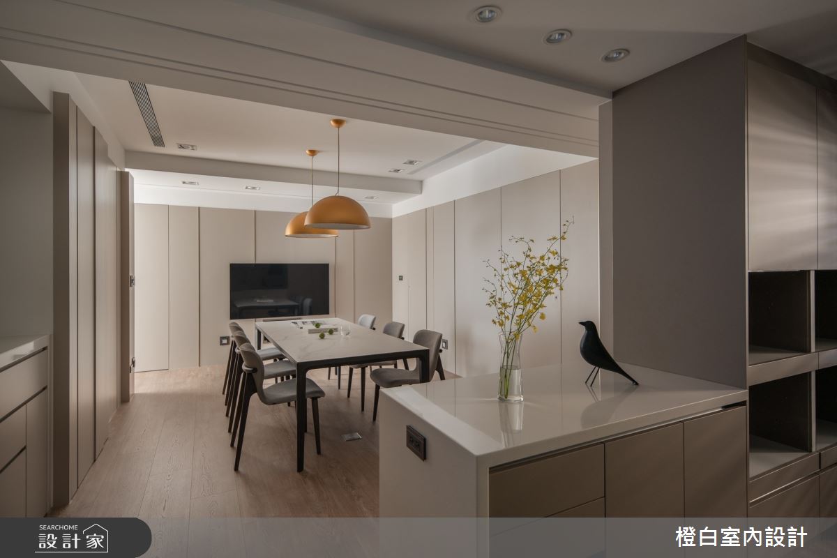 42坪中古屋(5~15年)＿現代風餐廳中島案例圖片＿橙白室內裝修設計工程有限公司＿橙白_109新富邑之41