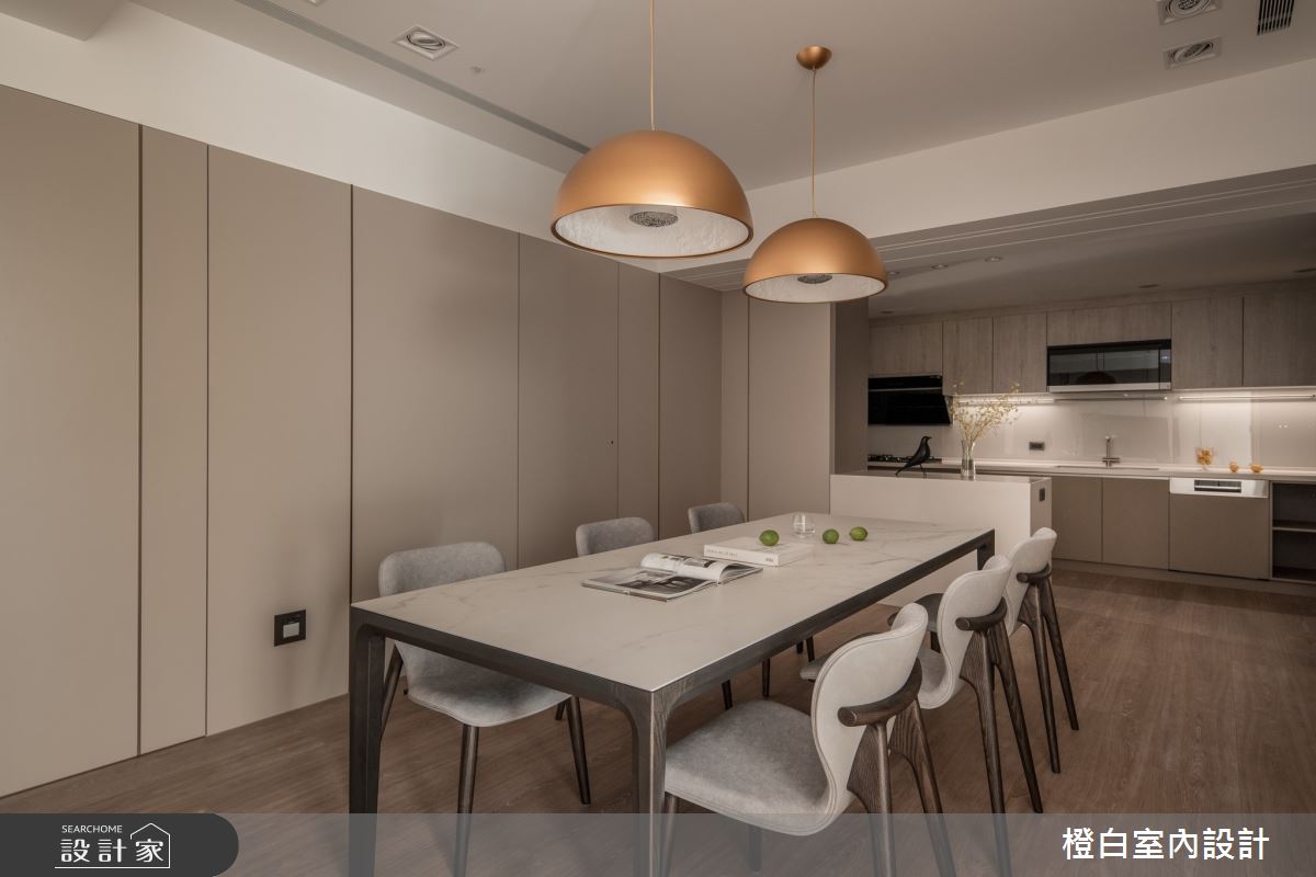 42坪中古屋(5~15年)＿現代風餐廳廚房中島案例圖片＿橙白室內裝修設計工程有限公司＿橙白_109新富邑之43