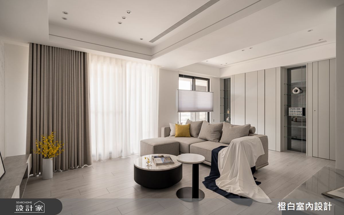 27坪新成屋(5年以下)＿現代風客廳案例圖片＿橙白室內裝修設計工程有限公司＿橙白_110美麗華大方之9