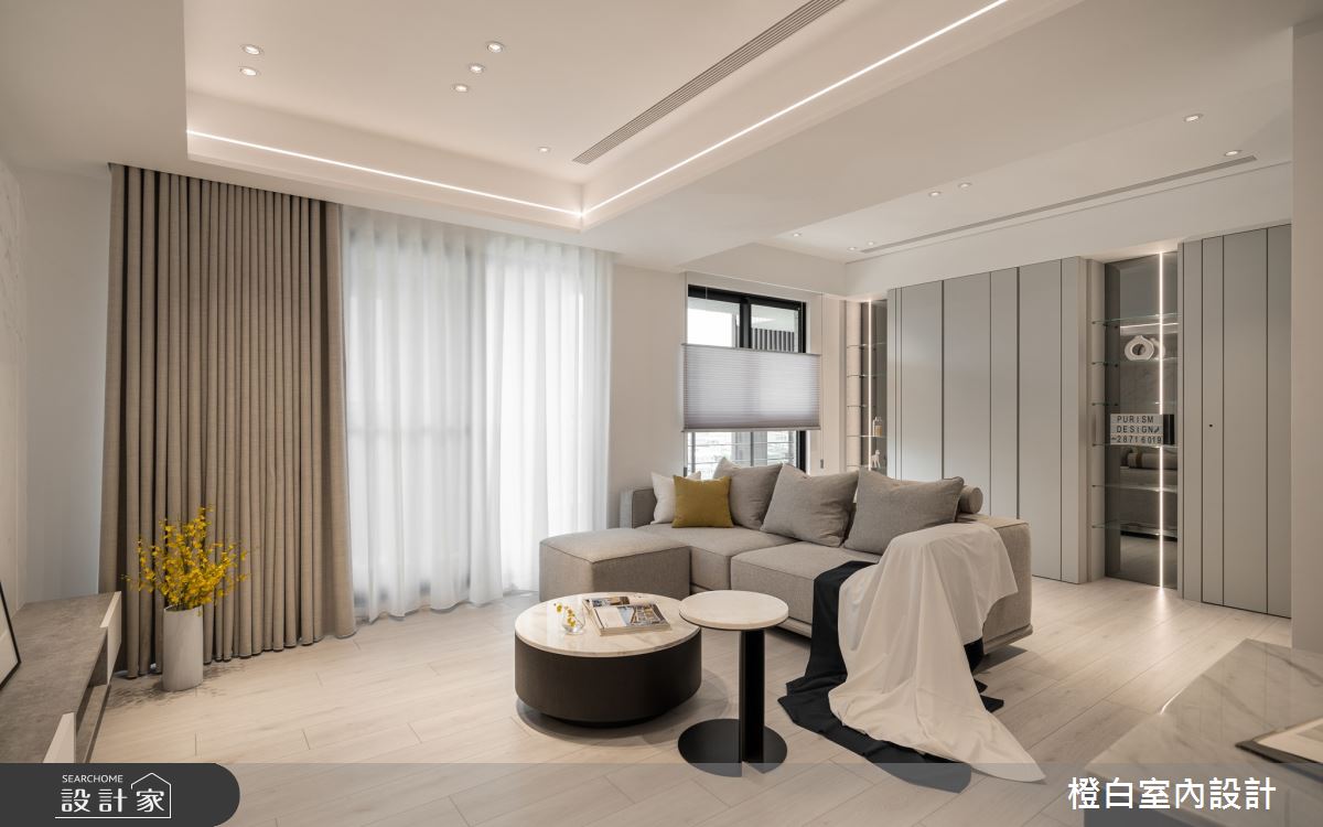27坪新成屋(5年以下)＿現代風客廳案例圖片＿橙白室內裝修設計工程有限公司＿橙白_110美麗華大方之10