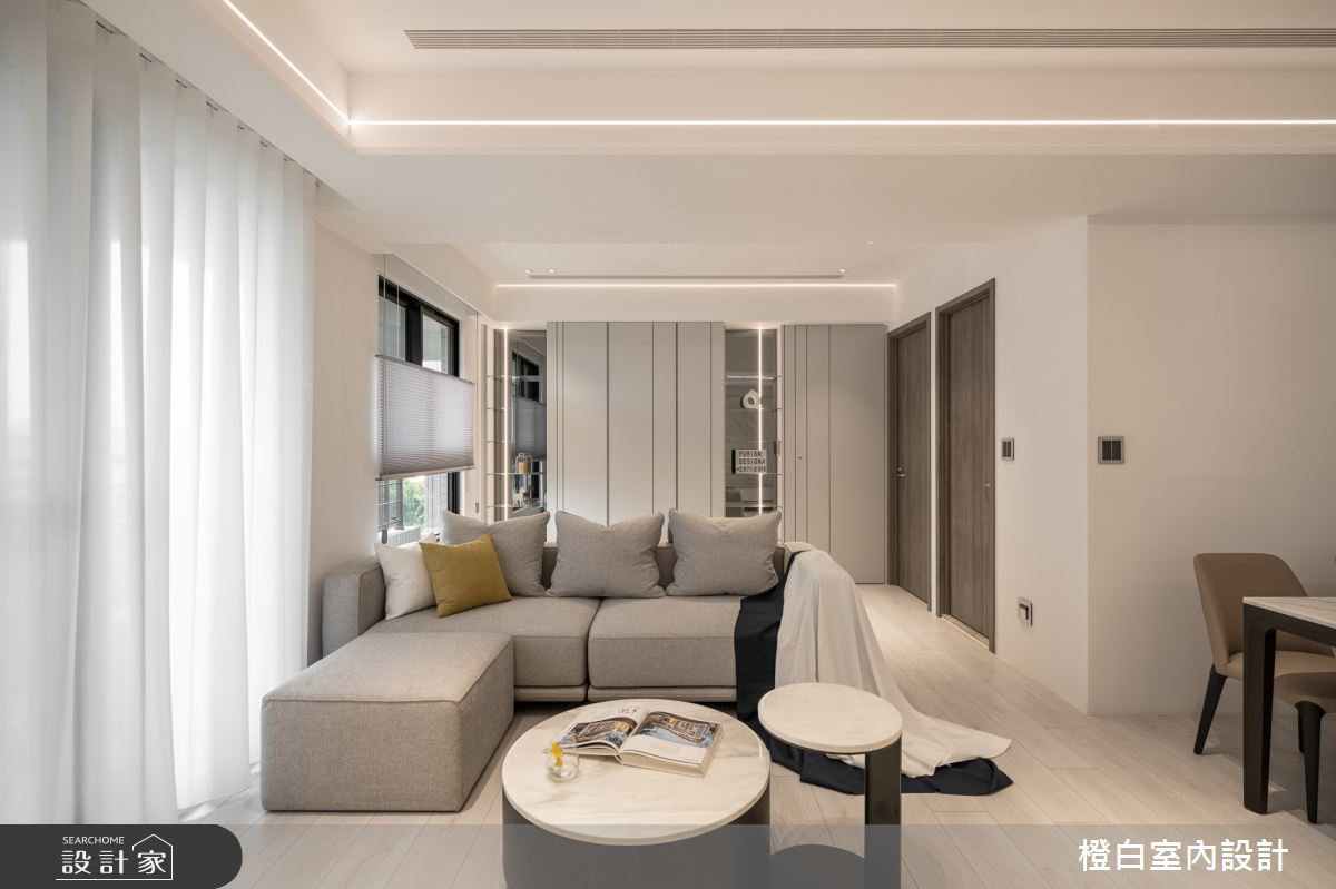 27坪新成屋(5年以下)＿現代風客廳案例圖片＿橙白室內裝修設計工程有限公司＿橙白_110美麗華大方之12