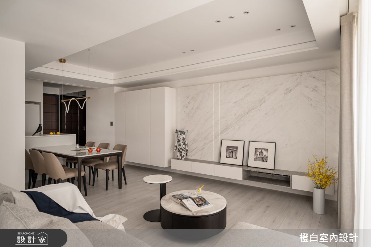 27坪新成屋(5年以下)＿現代風客廳餐廳中島案例圖片＿橙白室內裝修設計工程有限公司＿橙白_110美麗華大方之19