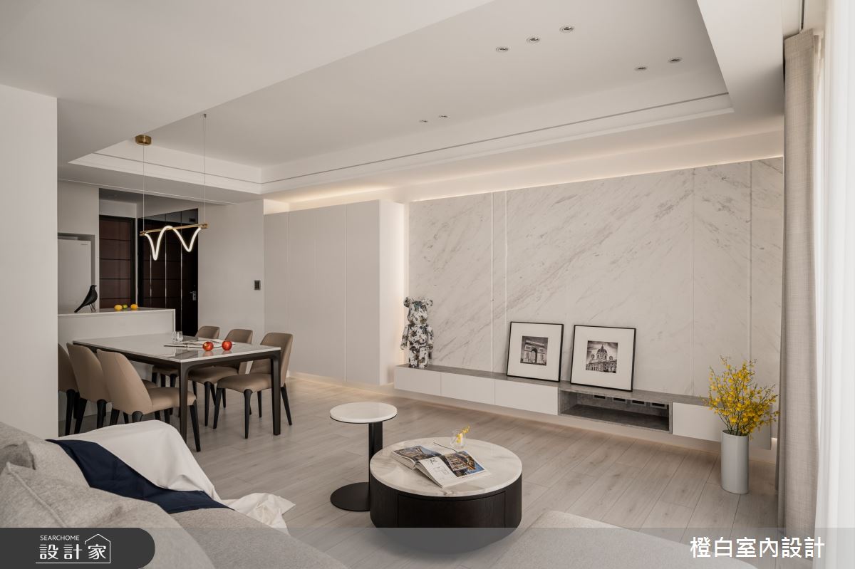 27坪新成屋(5年以下)＿現代風客廳餐廳中島案例圖片＿橙白室內裝修設計工程有限公司＿橙白_110美麗華大方之20