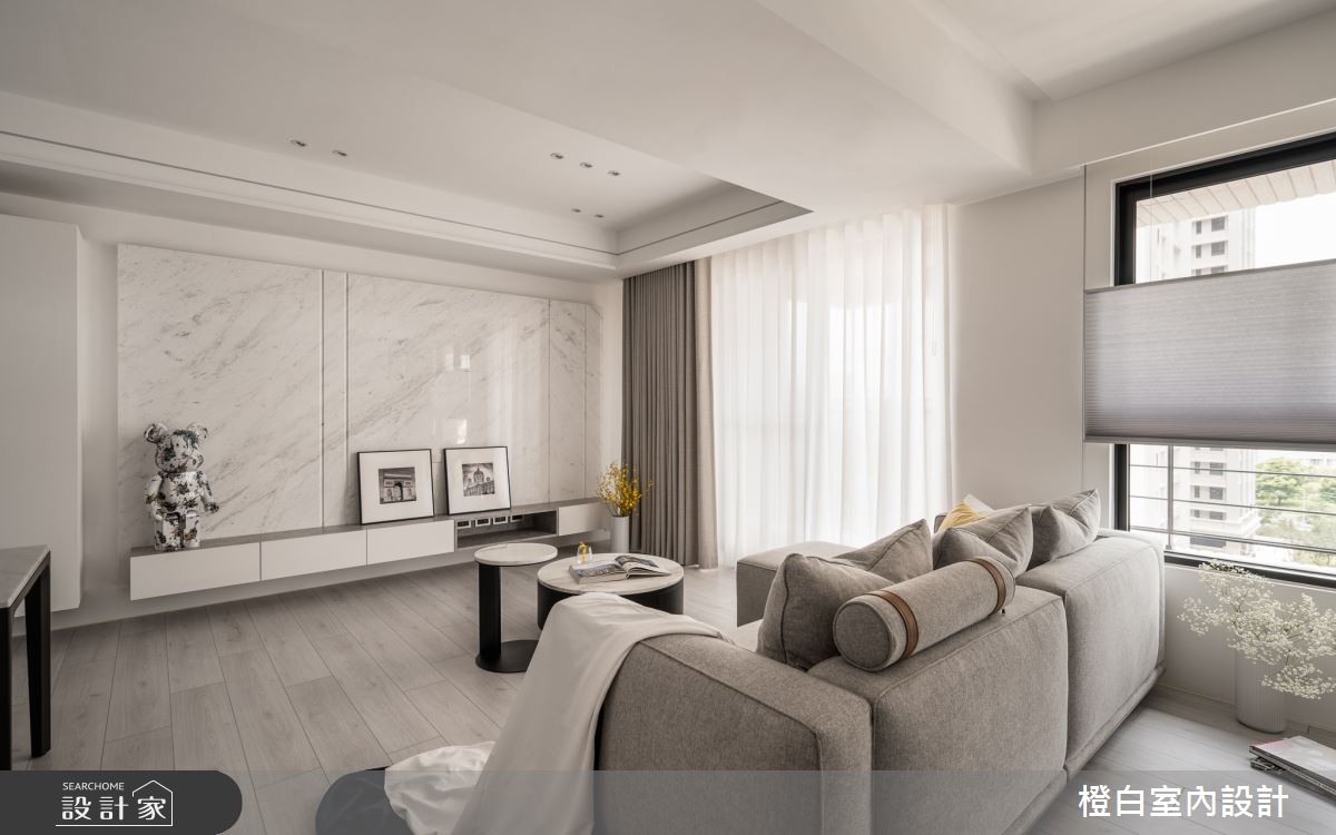 27坪新成屋(5年以下)＿現代風客廳案例圖片＿橙白室內裝修設計工程有限公司＿橙白_110美麗華大方之22