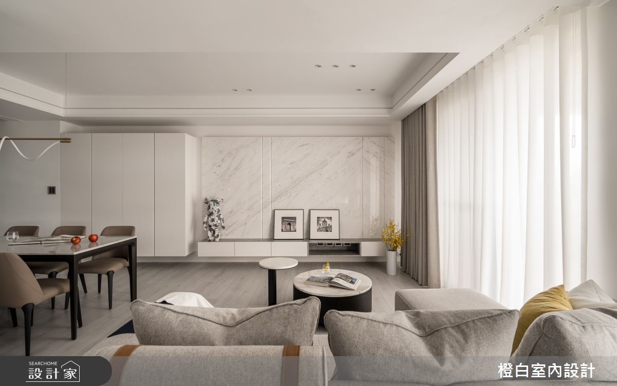 27坪新成屋(5年以下)＿現代風客廳餐廳案例圖片＿橙白室內裝修設計工程有限公司＿橙白_110美麗華大方之24