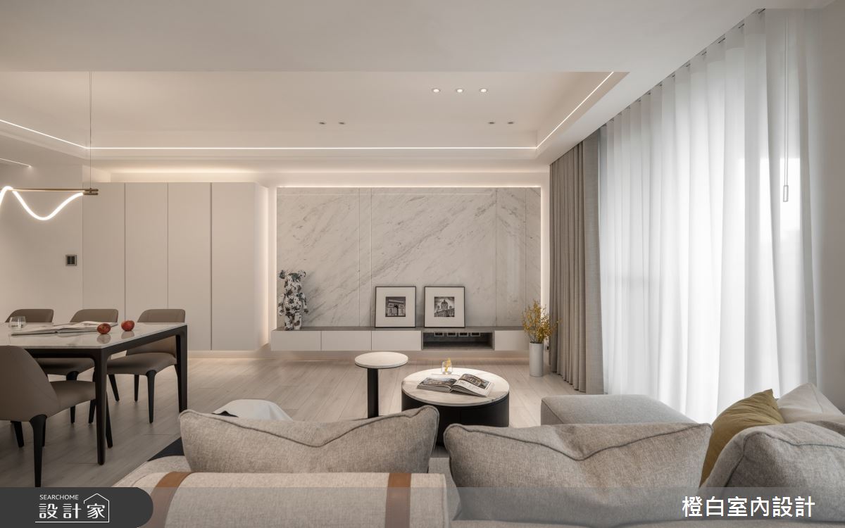 27坪新成屋(5年以下)＿現代風客廳餐廳案例圖片＿橙白室內裝修設計工程有限公司＿橙白_110美麗華大方之25