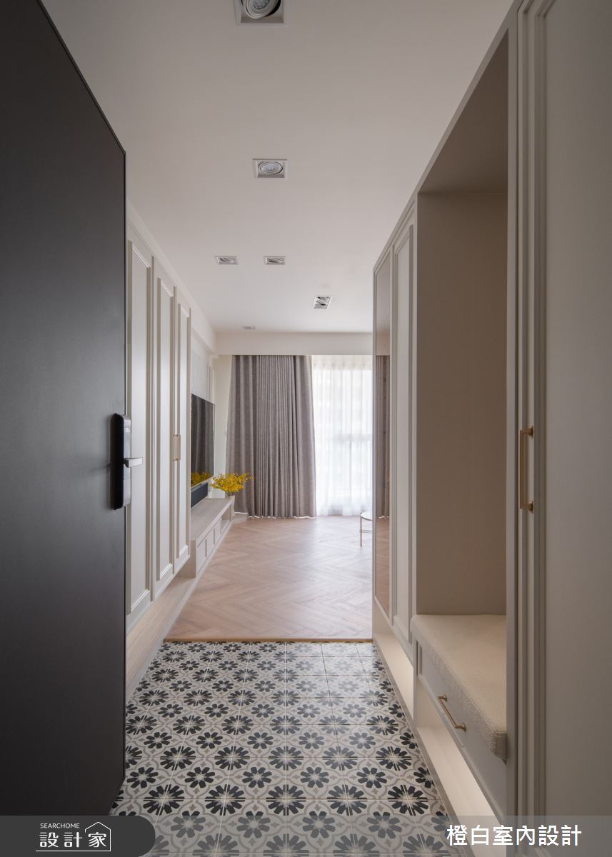 30坪新成屋(5年以下)＿法式奶油風玄關案例圖片＿橙白室內裝修設計工程有限公司＿橙白_112益騏福爾摩沙之2